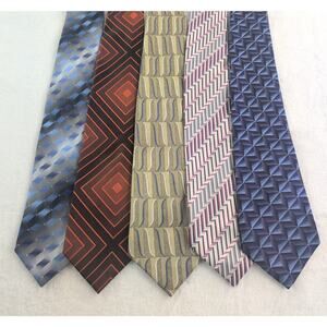 Lot of (5) 100% Silk Ties Croft & Barrow, Privado, CrazyHorse, Van Heusen